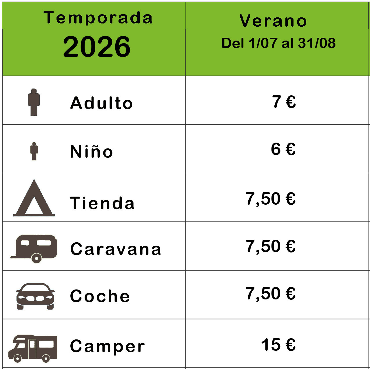 TARIFAS CAMPING_tabla1_2026